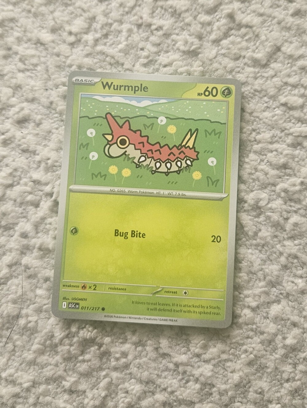 POKEMON TCG Card Wurmple Ascended Heroes 011/217